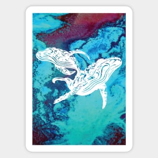 Whales art Sticker